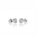 Sign Sterling Silver 6mm Cubic Zirconia Earrings