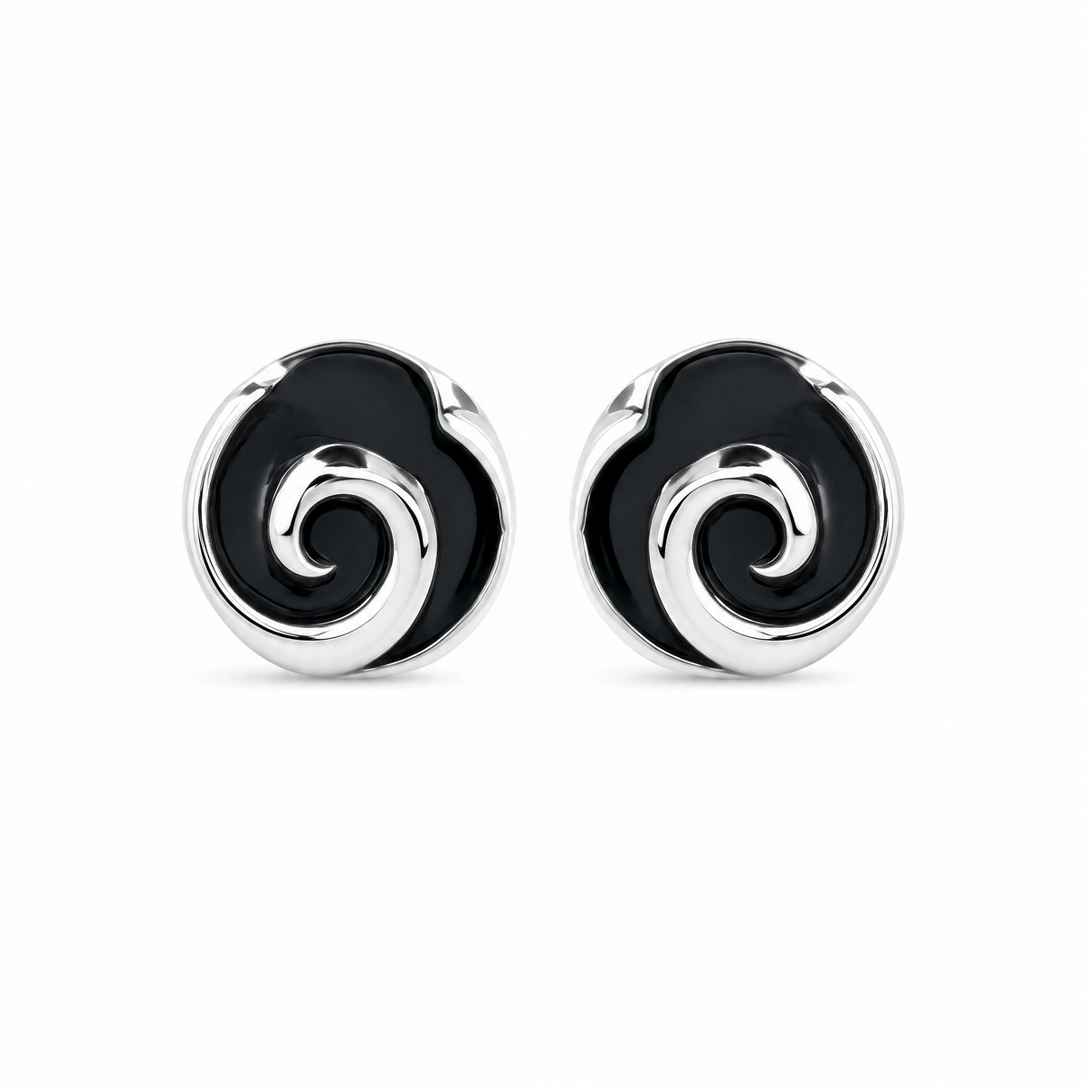 Sign Sterling Silver 6mm Cubic Zirconia Earrings