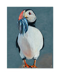 Dark Blue Puffin Postcard (P2) - JóiB